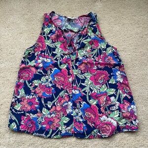 GAP Women’s Multicolor Floral Sleeveless Rayon Blouse - Size XS - VGUC